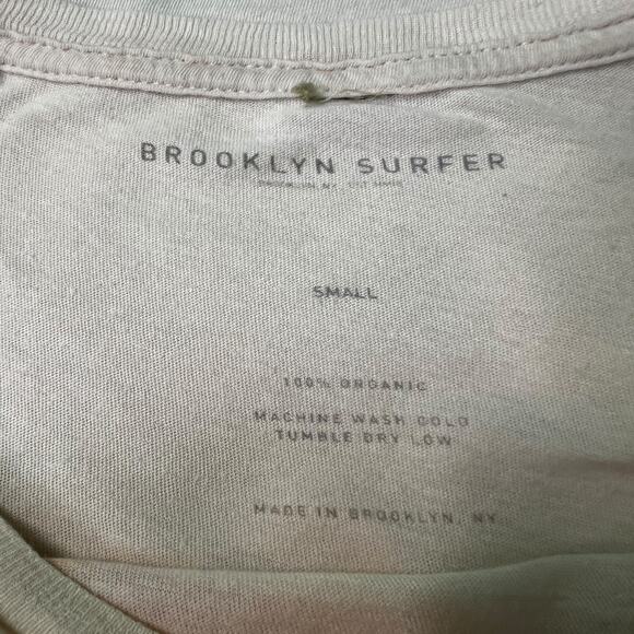 Brooklyn Surfer Men's Logo T-Shirt Orange Sunset Size Small Natural - Picture 4 of 4